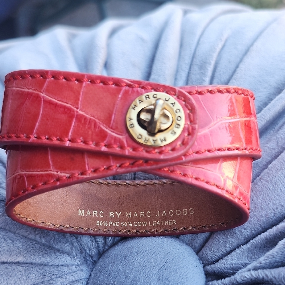 Marc by Marc Jacobs Croc-Embossed Red Bracelet w/ Box